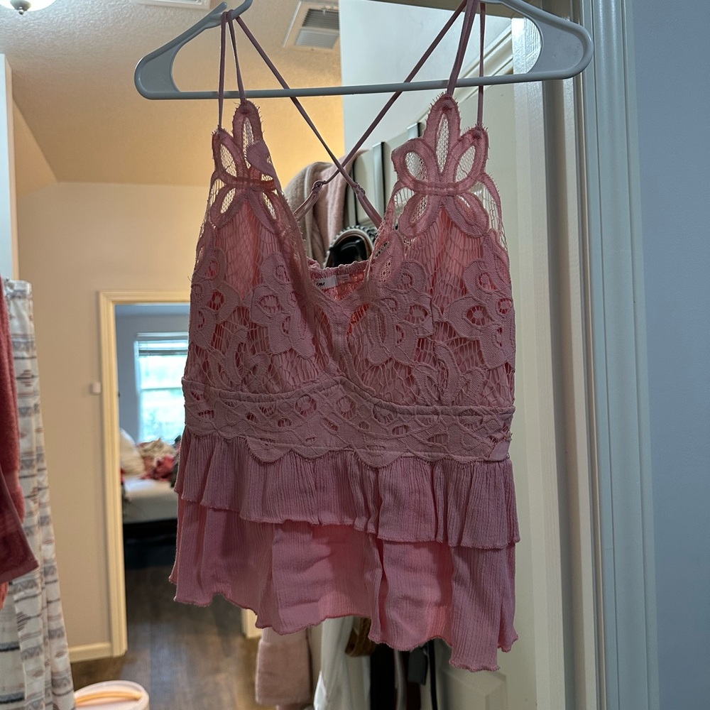 Miami Pink Lace Cami Top